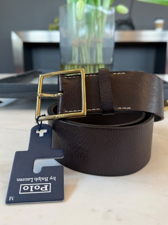 New Polo Ralph Lauren Square-Buckle Wide Leather Belt M main image 11